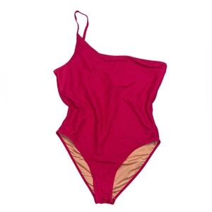 J crew hot pink one shoulder swimsuit ribbed plus 16 nwt